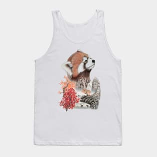 Red panda and autumn landscape Tank Top